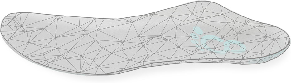 Schematische Darstellung der Cordewener Einlage mit Vorfußpolster